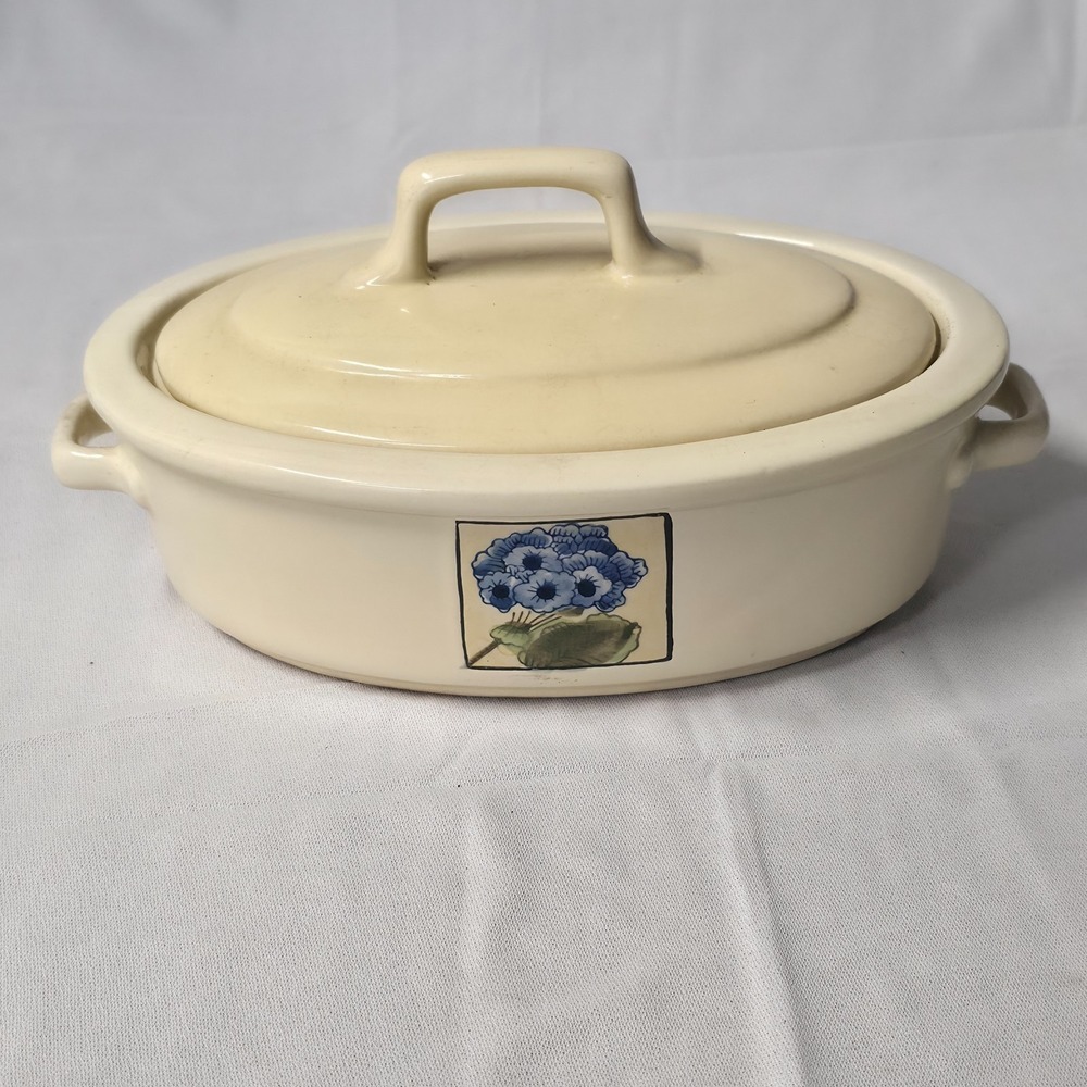 Nantucket Oval Stoneware Casserole Baking Dish with Lid